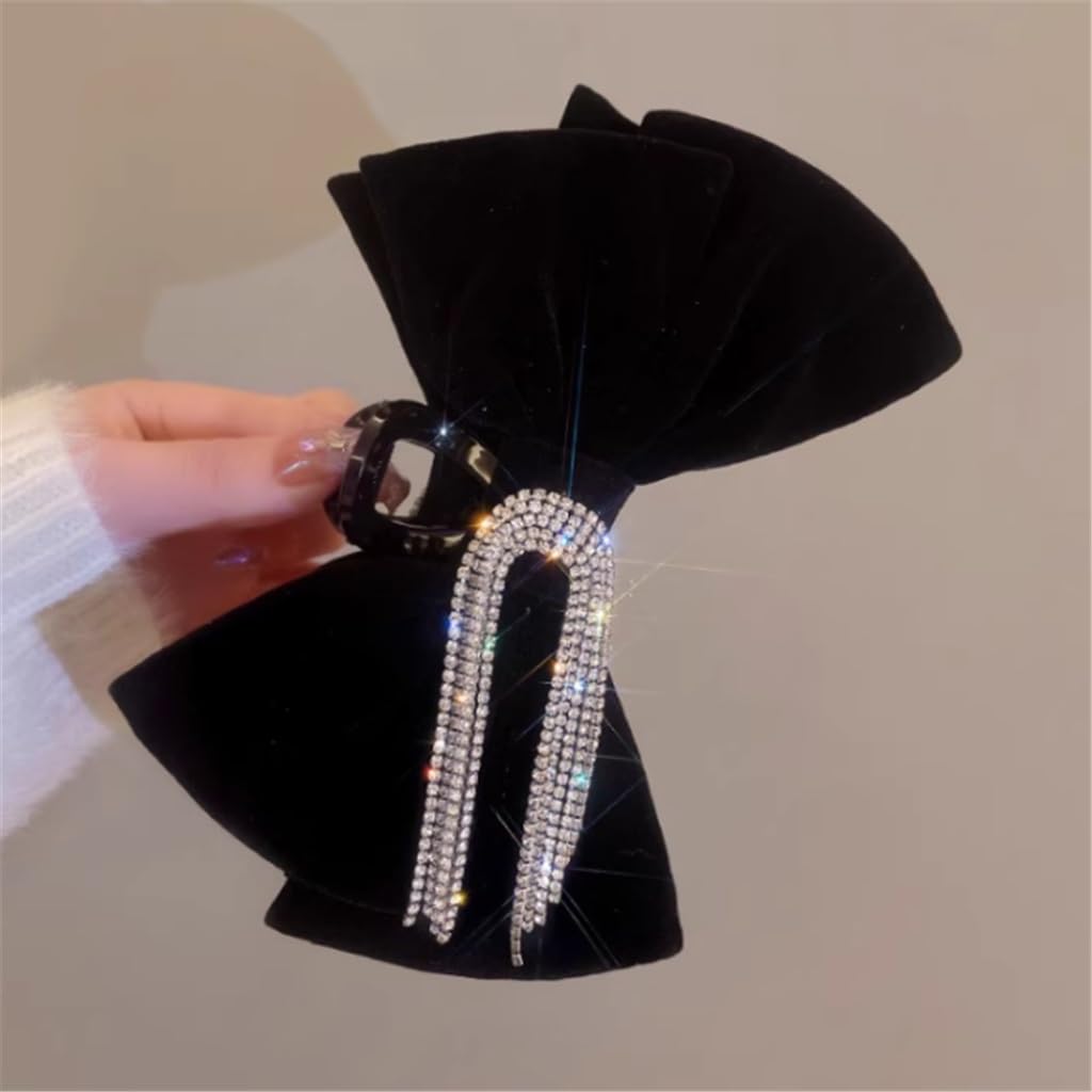 Velvet hair clips back of large shark clip headwear