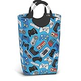 Duduho Video Game Controller Background Laundry Basket With Handles Laundry Hamper Toys Storage...