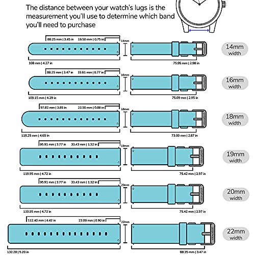 GadgetWraps 14mm Nylon Watch Band with Quick Release Pins – Compatible with Pebble, Fossil, Skagen, Wristology – 14mm Nylon Watch Band (Robin Egg Blue, 14mm) - image 2
