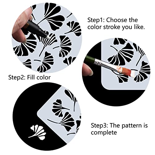 GORGECRAFT Large Ginkgo Leaves Stencils 12x12 Inch Reusable Leaf Stencil Template Signs Home Wall Decor for Painting on Wood Wall Scrapbook Card Floor Canvas and Tile Drawing - Image 4