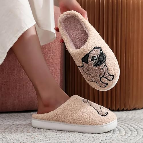 Image of Women's Men's Cute Frog Slippers Fuzzy Memory Foam Kawaii Cartoon Animal Slippers Winter Warm Fluffy Shoes