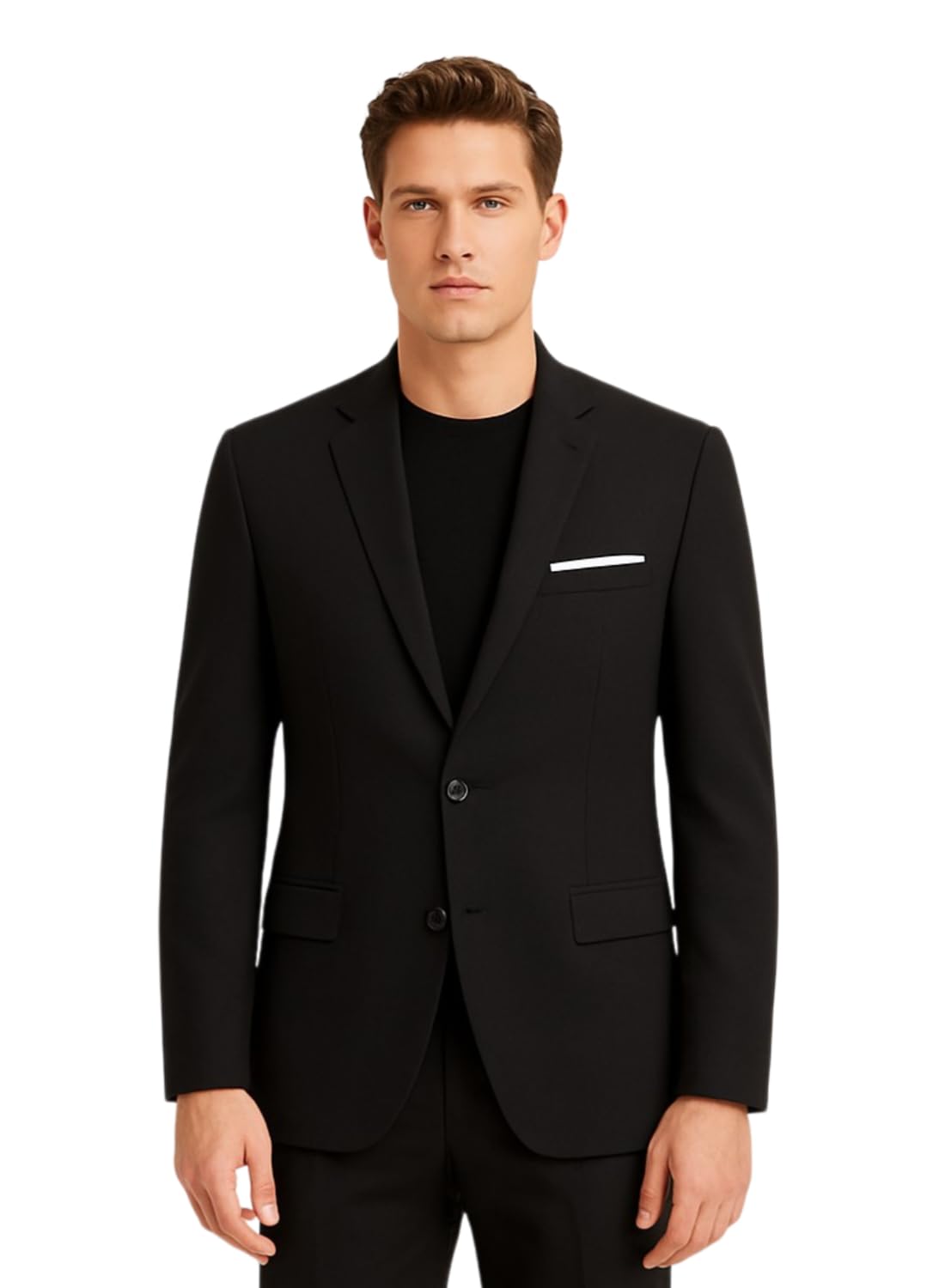 Single Breasted Formal Blazer for Men, Polyester Blend, Notched Lapel, Two Button, Fully Lined-picture-19