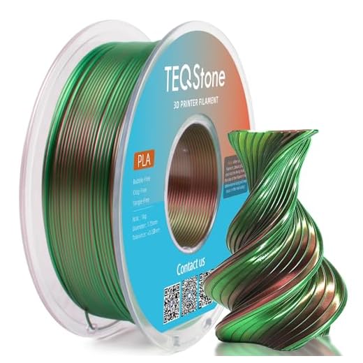 TEQStone Dual Color Silk PLA Filament 1.75mm Green Red 1KG, Shiny High Gloss Finish, Seamless Color Transition, Neatly Wound, Accuracy +/-0.02mm Vacuum Packaging