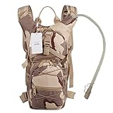 Seamand Hydration Backpack with 3L Water Bladder for Hiking and Climbing (Desert Camo)