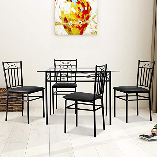 image for Harper & Bright Designs 5 Pieces Dining Table Set 4 Person Home Kitche