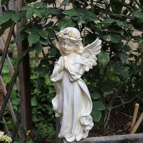 Stone angel Garden statue with wings for Guardian Backyard Sculpture
