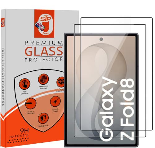 Image of STP FEEL Premium HD+ Tempered Glass Screen Protector Guard Compatible For Samsung Z Fold 8 5G (7.6 Inch, Pack of 2) | Edge to Edge Coverage With Easy to installation kit for Smartphone