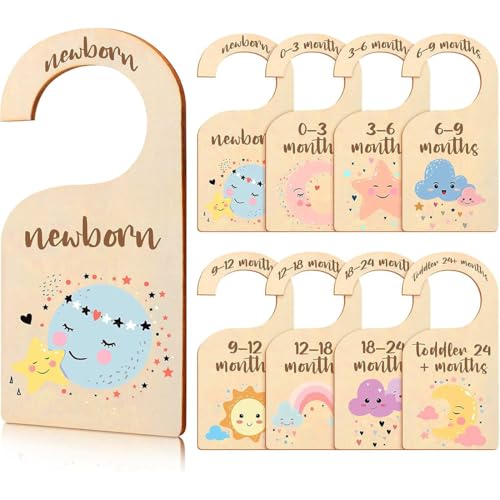 DIFLAX 10 Piezas Armario Bebe, Armario Infantil, Armario Bebe Ropa, Organizador Armario, Separadores, Perchas Bebe, Separadores Ropa Bebe de Madera para Recién Nacido hasta 24 Meses DIFLAX 10 Piezas Armario Bebe, Armario Infantil, Armario Bebe Ropa, Organizador Armario, Separadores, Perchas Bebe, Separadores Ropa Bebe de Madera para Recién Nacido hasta 24 Meses
