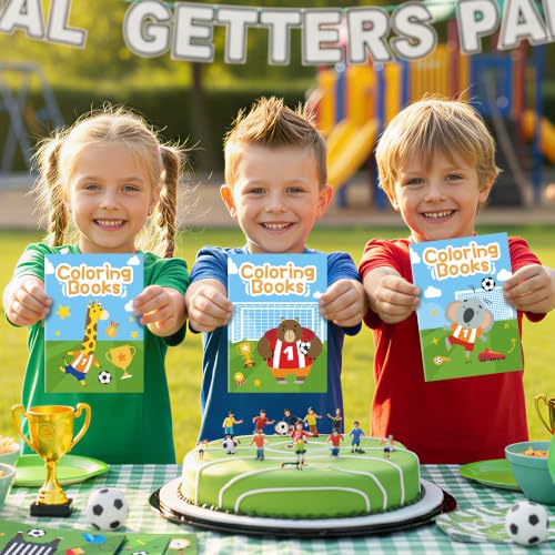 Image of Bulk Soccer Coloring Books, 96Pcs Mini Drawing Booklet for Kids | Sports Ball Theme DIY Art Coloring Book for Toddlers Toddlers Holiday Birthday Party Goodie Bags Stuffer Classroom Crafts Art