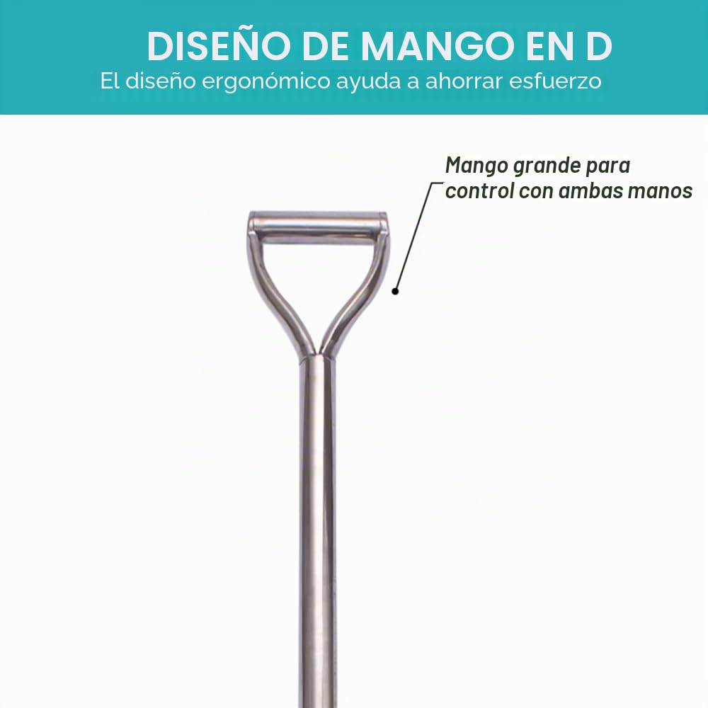 LUBAN Pala de Acero Inoxidable Longitud: 80 Pala de Metal Cuadrada con Mango en D Pala de Pala de Acero Inoxidable con Borde Frontal Plano Trasplante de Camping para jardinería