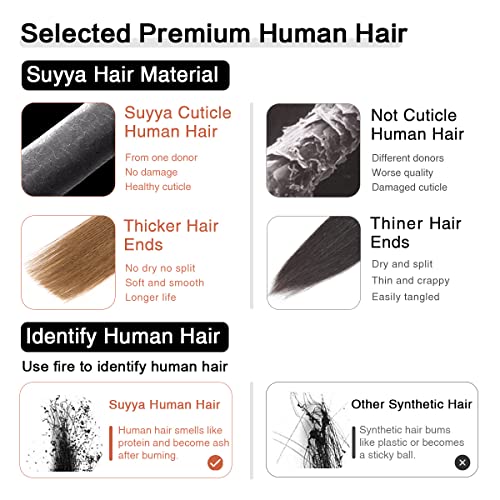 Image of SUYYA Tape In Hair Extensions Human Hair 16 Inch #8 Light Brown