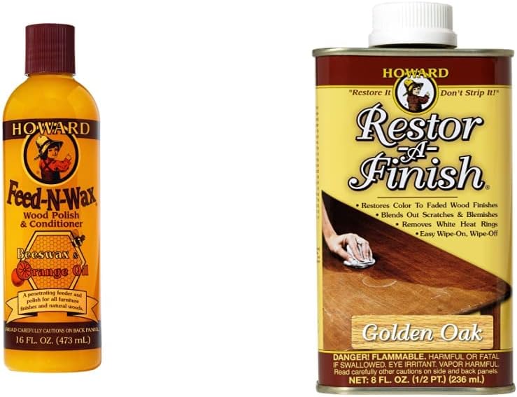 Howard FeedNWax Wood Polish + Golden Oak RestorAFinish Health & Household