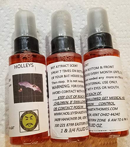 Holley BAT Attraction Scent Best on Market. Attract Bats.for Out Side use.BAT House,100% Pure.Scent for Bats.Spray BAT Scent for Your BAT House.1&3/4 Fluid OZ. by.M Plus one on one Help by Phone.