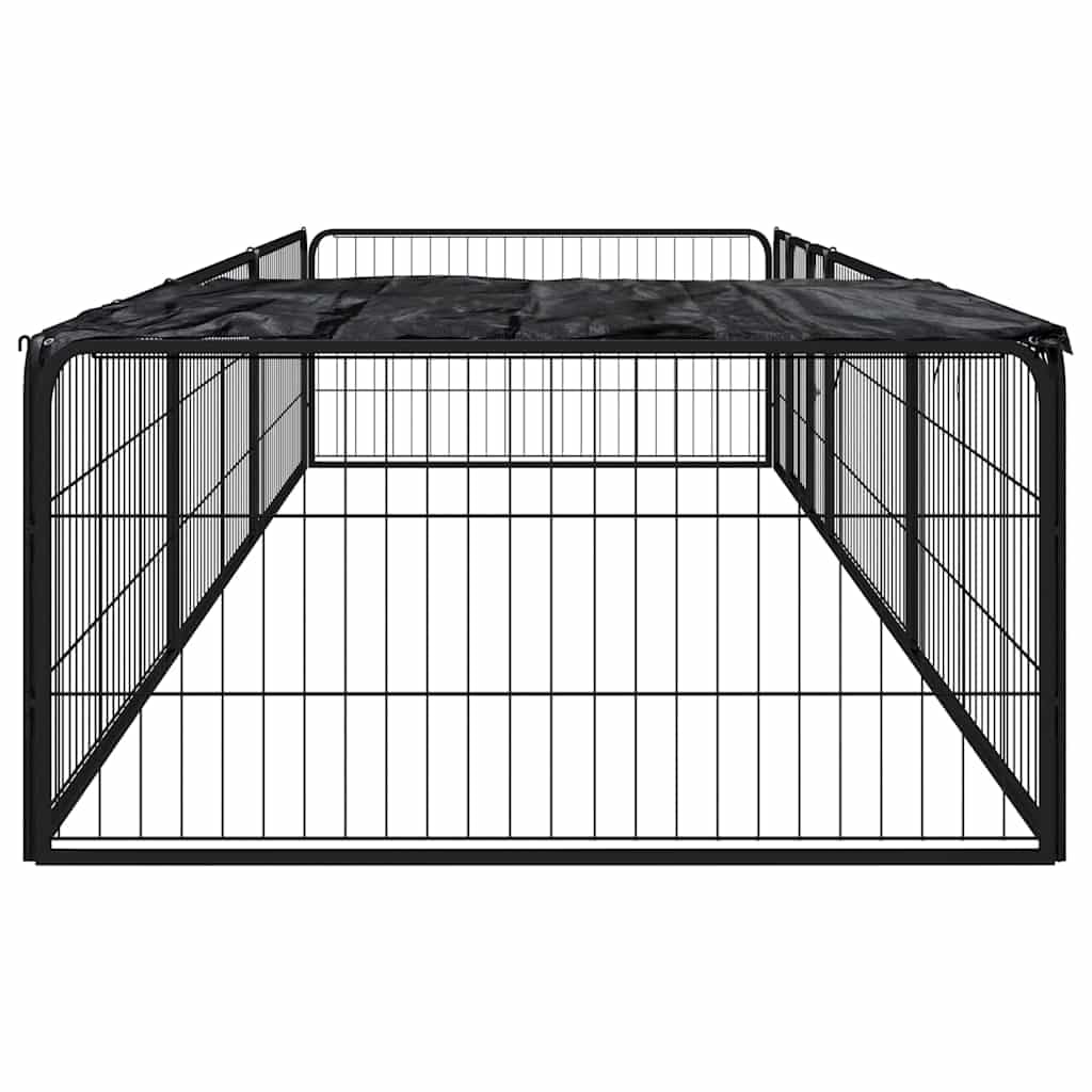 8-częściowy kojec dla psa czarny 100 x 50 cm stal malowana proszkowo
