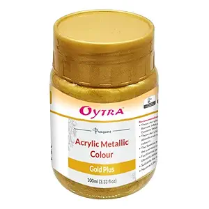 Oytra 100 ml Metallic Acrylic Color Paint Metal Colours for Professionals Artist Hobby Painters DIY Art and Craft Painting Drawings on Canvas (Gold)