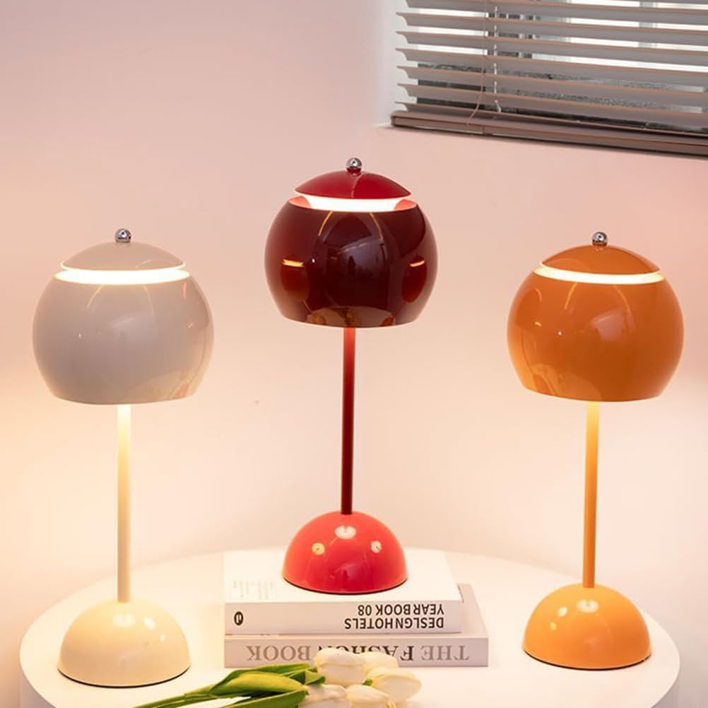 AoLa LED Pilzlampe Kabellos Akku Pilz Tischlampe Dimmbar mit Touch Control Tischleuchte USB Aufladbar 3600mAh Batteriebetrieben Mushroom Lampe Nachttischlampe Tragbar Pilz Lampe Deko,Orange