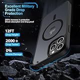 TQIAHF Magnetic Phone Case for iPhone 14 Pro Case with 2 Tempered Glass Screen Protector Compatible with MagSafe Military Grade Translucent Matte Phone Cover for iPhone 14 Pro,Black - Image 5