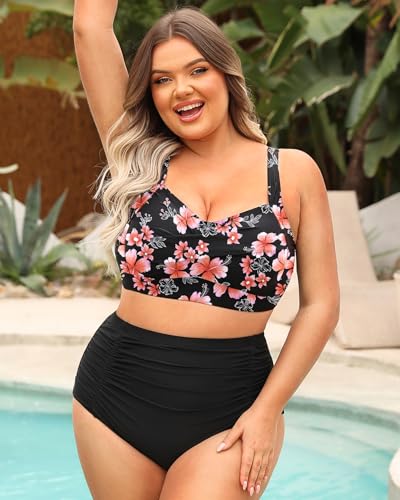 Image of Daci Women's Plus Size Bikini Sets - High Waisted Two-Piece Swimsuits with Tummy Control
