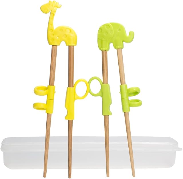 2 PairsTraining Chopstick, Animal Training Chopsticks Helper Natural Wooden Training Chopsticks