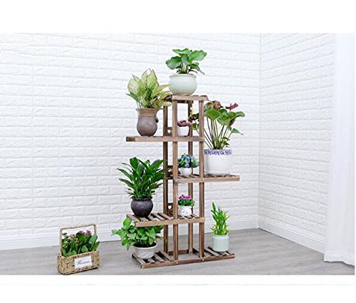 WOODEN LIFE Houten Bloem Stand, Potted Bloem Plant Kruiden Pot Veel Lagen Display Plank Ladder Binnen En Buiten Tuin Balkon Hout Rack (H87CM, 115CM, 142CM) (Maat: H115CM)