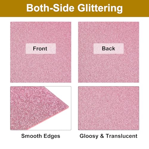 Image of MECCANIXITY 3Pcs Pink Glitter Acrylic Sheets 1 /8 inch Thickness 12 inch x 12 inch Glossy PMMA Fluorescent Plastic Sheets Extruded Translucent Blanks for DIY Art Crafting Laser Cutting & Engraving