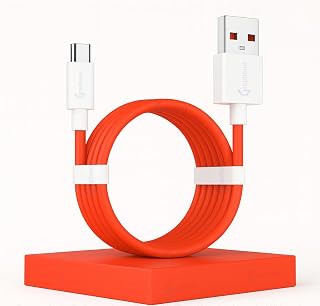 Fast Charging Data Cable Upto 65W for One Plus, 6 Amp USB A to Type C | Compatible with all models of Oneplus, Supports SUPERVOOC/ DASH / WARP Ultra Fast Charging, 0-80% 45 Min, 1 Year Warranty - Amazon product rated Grade A