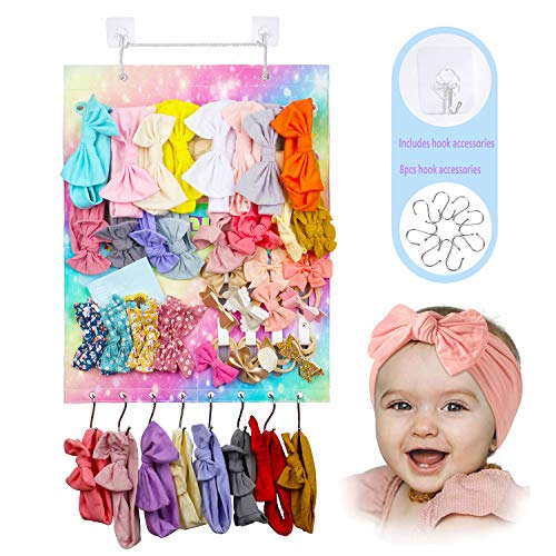 OAOLEER Headband Holder for Baby Girls,Newborn Headband Hair Bow Organizer Storage Accessories Wall Hanging Home Decor Boutique Gift for Toddler