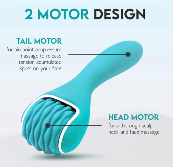 Silicone Ice Head Massage Roller for Head, Neck, Jaw, Ear, and Sinus Relief-Rechargeable Handheld Massage Roller with Comfortable Grip (Teal) - Image 9