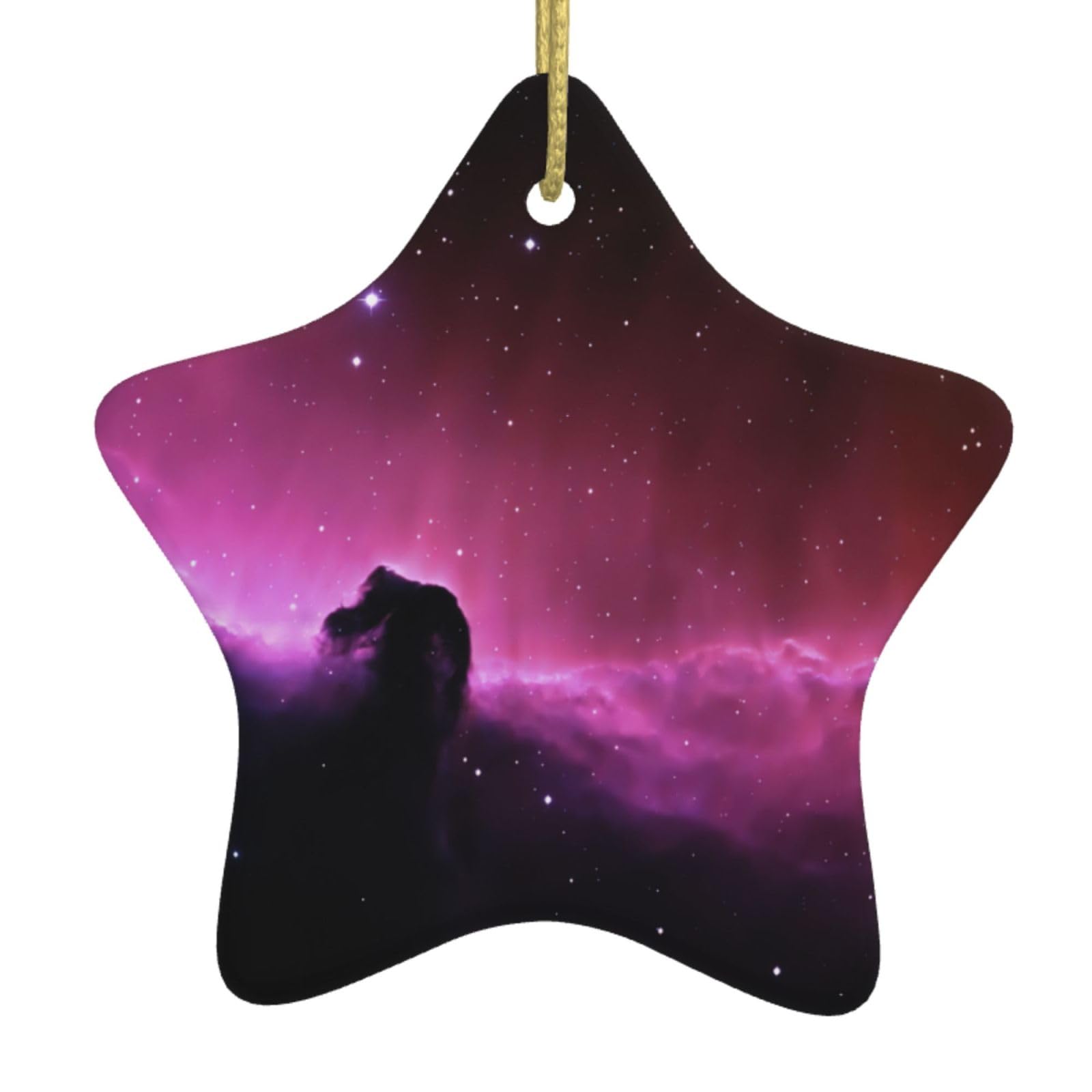 Dark Star Sky Print Christmas Ornaments, Ceramic Hanging Ornament, Round Shape Decorations