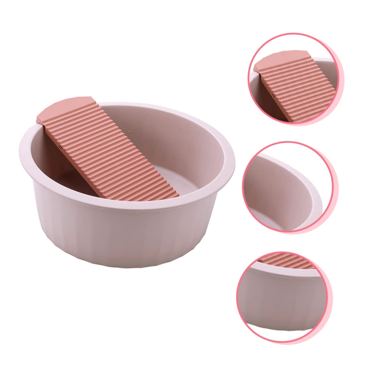 Healeved Washing up Basin for Babys Clothes Diapers Large Pink Underwear Washing Basin Baby Wash Basin Face Wash Basin Sturdy Dishpan Washboard