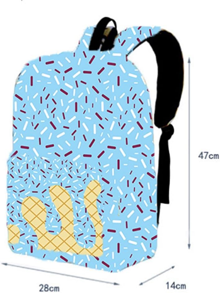 Ice Cream Backpack Kawaii Shoulder Bag, Cute Shoulder Bag, Ice Cream Drip Backpack, Large Capacity, with Side Pockets (Light blue)4
