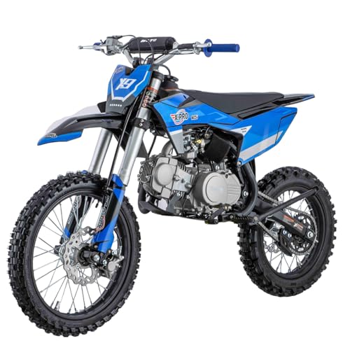 X-PRO 125cc Gas Dirt Bike Pit Bike Adults Dirt Pit Bike 125 Dirt Bike Dirt Pitbike Big 17/14 Tires! (Blue)