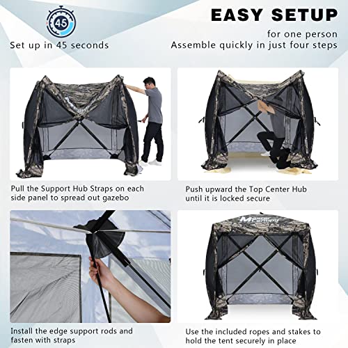 Image of MASTERCANOPY 6x6 Portable Screen House Room Pop up Gazebo Outdoor Camping Tent with Carry Bag (6x6,Camouflage)