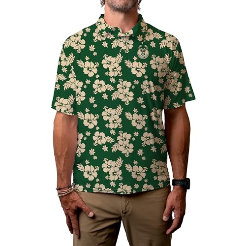 Polo de Manga Corta para Hombre de la NBA diseño floral azul y talla XL