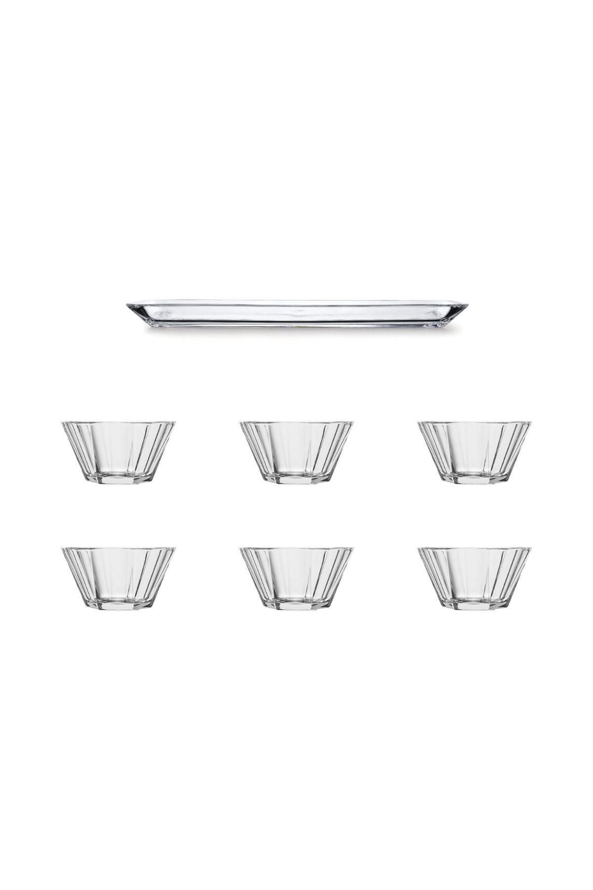 Pasabahce Kristal Çerezlik & Servis Tabağı Seti 7 Parça (6 Çerezlik & 1 Servis Tabağı) US51522552