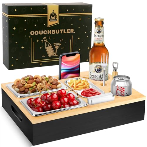 BuntWunder Couchbar, Snackbox Sofatablett, Couch Bar mit...