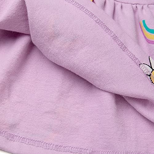 Girls Toddler Lavender Rainbow Flower Casual Cotton Dress (Bag Set)4