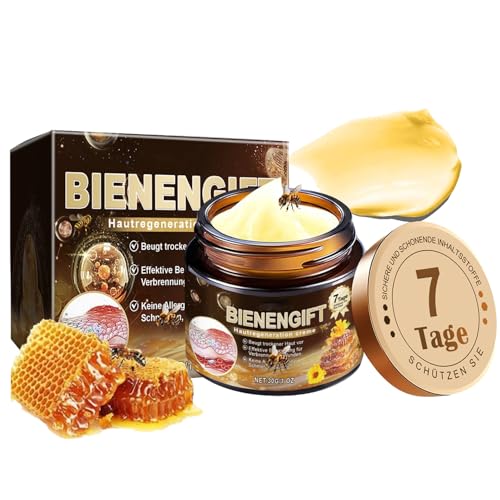 Bienengift Komplettcreme, Bienengift Umfassende Creme, Bee Venom Creme, Bienengiftsalbe Hautregenerations Cremes für alle Hauttypen und Glättet Die Haut, Reduzieren feine Linien und Falten (30ml)