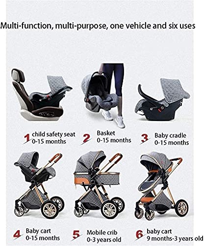 DERTEIO Kinderwagen Autostoel Combo, Verstelbare High View kinderwagens en kinderwagens voor baby's, kinderwagen 3 in 1… - Afbeelding 6