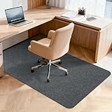 BesWin Office Chair Mat for Hard Floor, 90 x140 cm Heavy Duty Floor Protector Mat for Office Chair on wooden/Tile Floor, Anti-Slip Desk Chair Mats for Home Office, Easy Glide and Clean, Grey