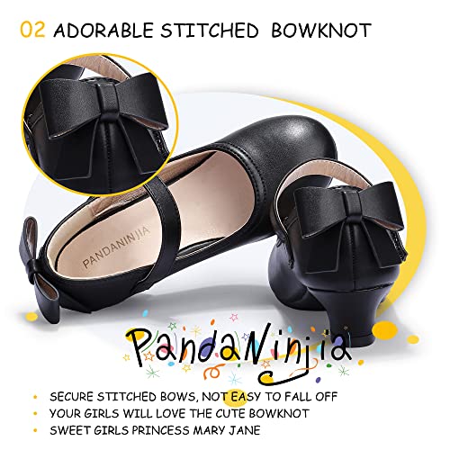 Image of PANDNAINJIA Girls Dress Shoes Toddler Heels Mary Jane Pumps