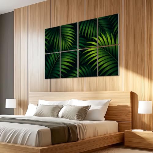 8 Pack Paneles Acústicos Decorativos con Diseño de Plantas Tropicales para Estudio y Oficina 48"x32" miniatura 5