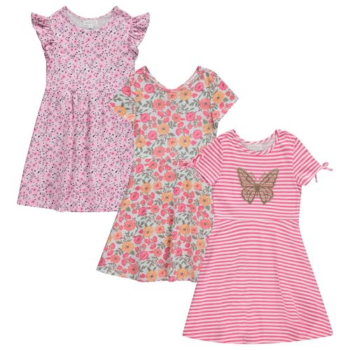 BTween 3 Piece Girls Summer Dress Set Short Sleeve Casual Skater Dresses