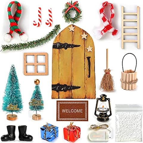 HOTSAN Wichteltür Zubehör Weihnachten, 22pcs Wichteltür Zubehör Cover