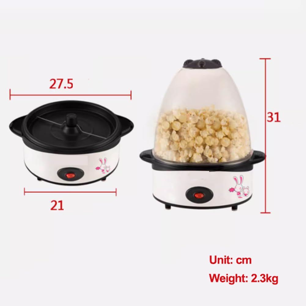 SAAKO Elektrischer Heißöl-Popcorn-Popper-Maker, automatische Rührplatte mit Antihaftbeschichtung, schnelle Heizmaschine mit integriertem Messdeckel, ideal für Partykinder zu Hause,A