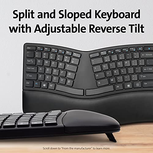 Kensington Pro Fit Ergonomic Wireless Keyboard and Mouse - Black (K75406US) - Image 3