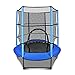 Trampolina dla dzieci 140 cm z siatką i podkładką, mini ogród trampolina na zewnątrz do wewnątrz i na zewnątrz sprzęt fitness dla dzieci od 3 lat (niebieski)