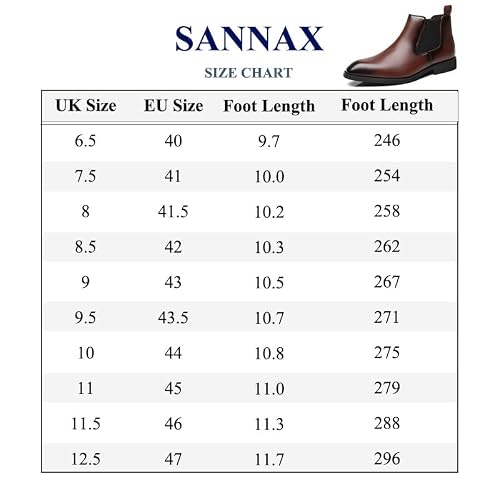 SANNAX Chaussures pour hommes Bottes de Chelsea Stylées Vintage Bottines d'affaires Hautes-Top Casual Bottes pour hommes Formelles Mocassins – vue 5