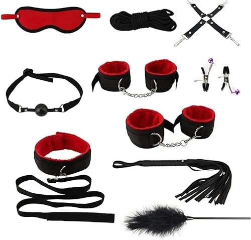 Hand Leg Cuffs Ankle Wrist Restraints Sex Kit for Adults Couples Under King Bed Straps Blindfold and Hand Ties for Adult Play Leg Spreaders Bar Sexy Fuzzy Handcuffs Set BDSM for Women Toys Hoodies T12