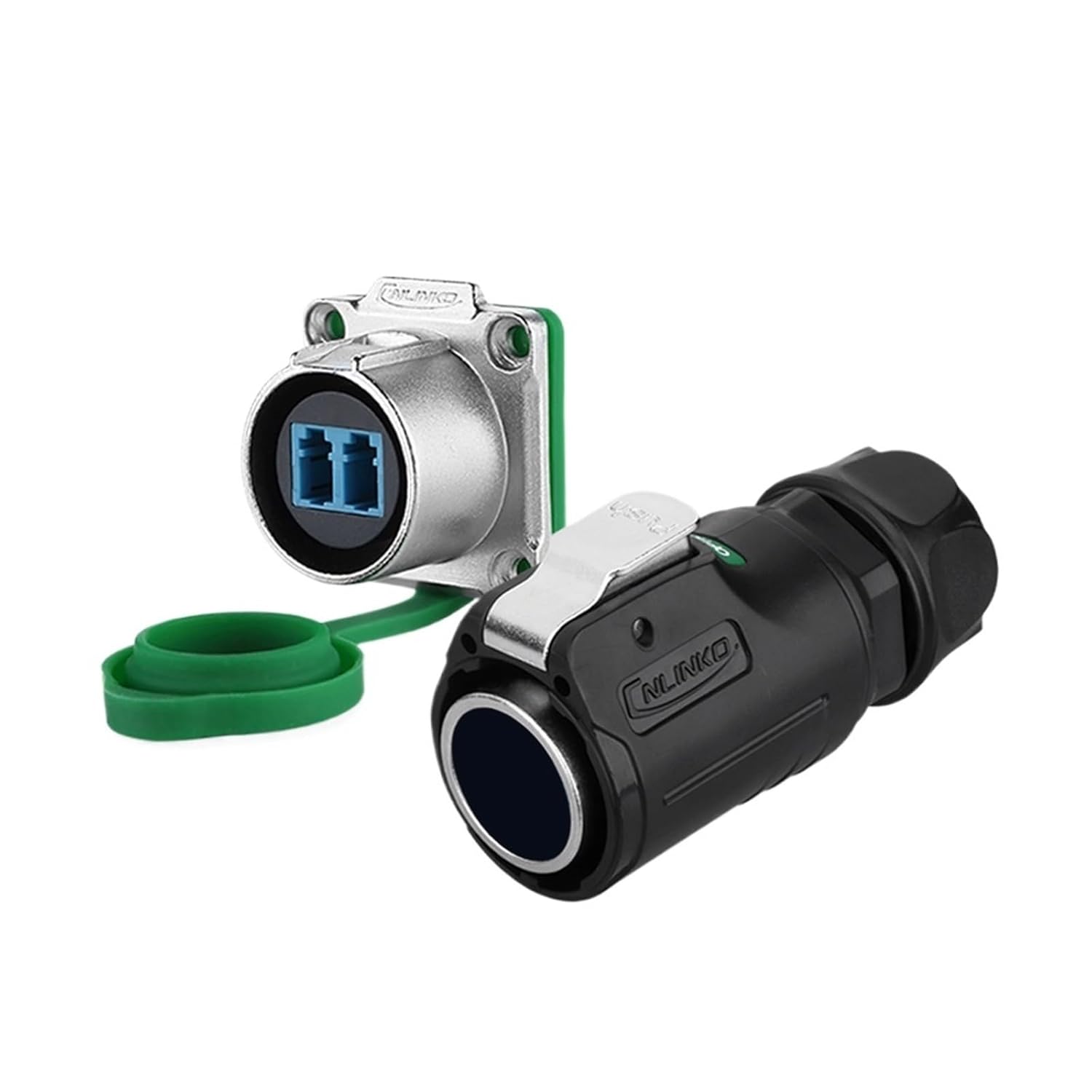 1Pcs M24 Fiber Optic Connector LC High Performance Single Mode Adapter Quick Assembly Waterproof IP68 for Networking FTTH(Plug and Socket)